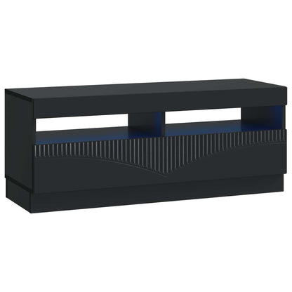 5-delige LED TV-kast Zwart Bewerkt hout