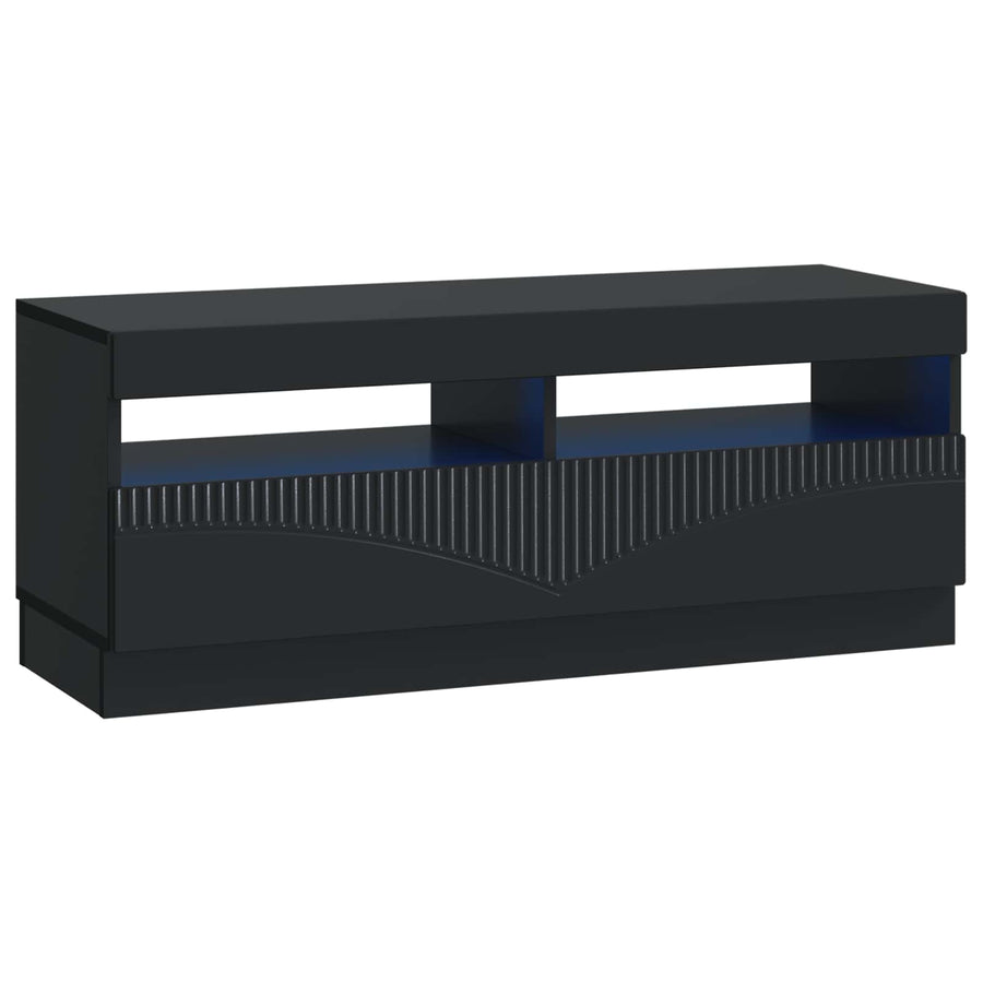 5-delige LED TV-kast Zwart Bewerkt hout