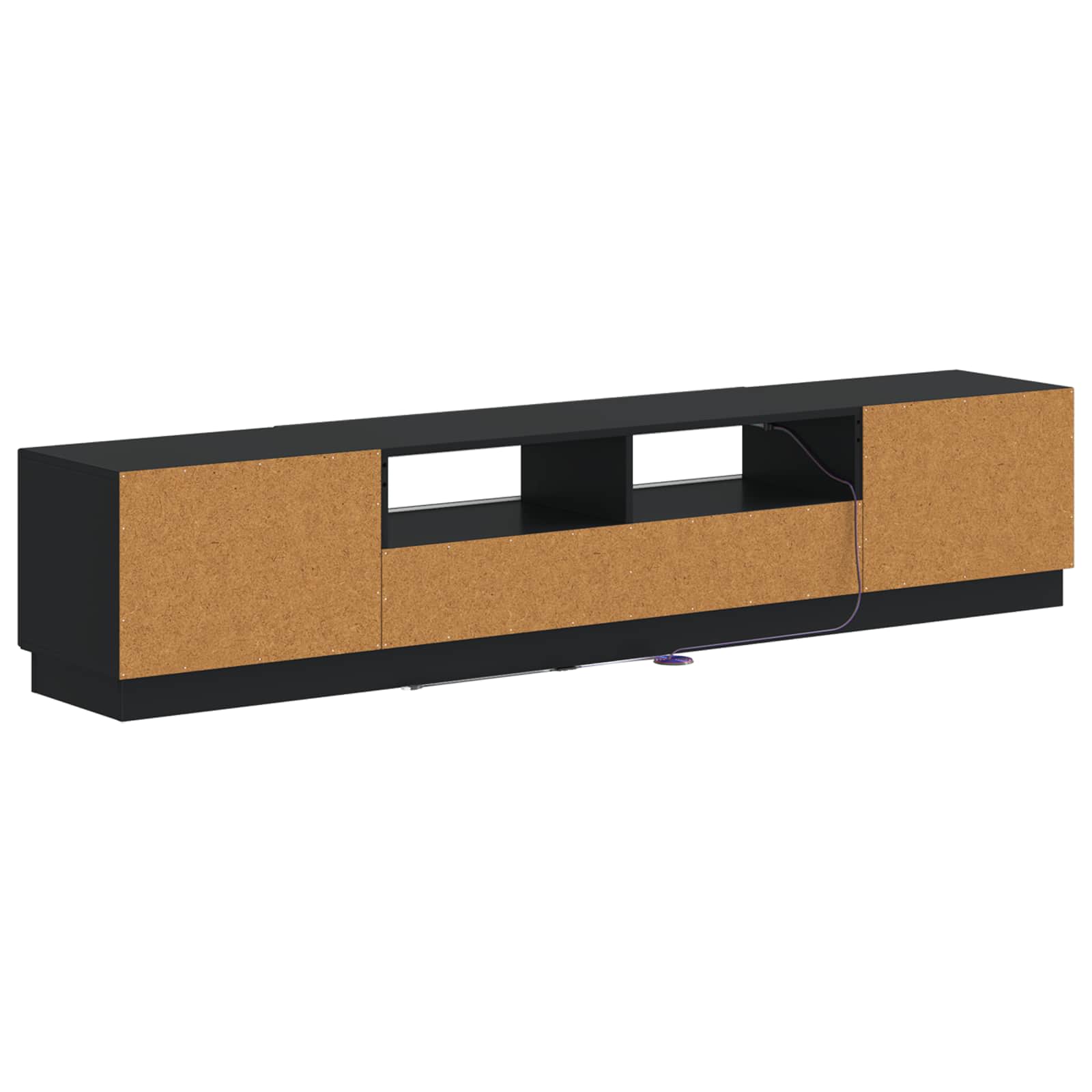 5-delige LED TV-kast Zwart Bewerkt hout