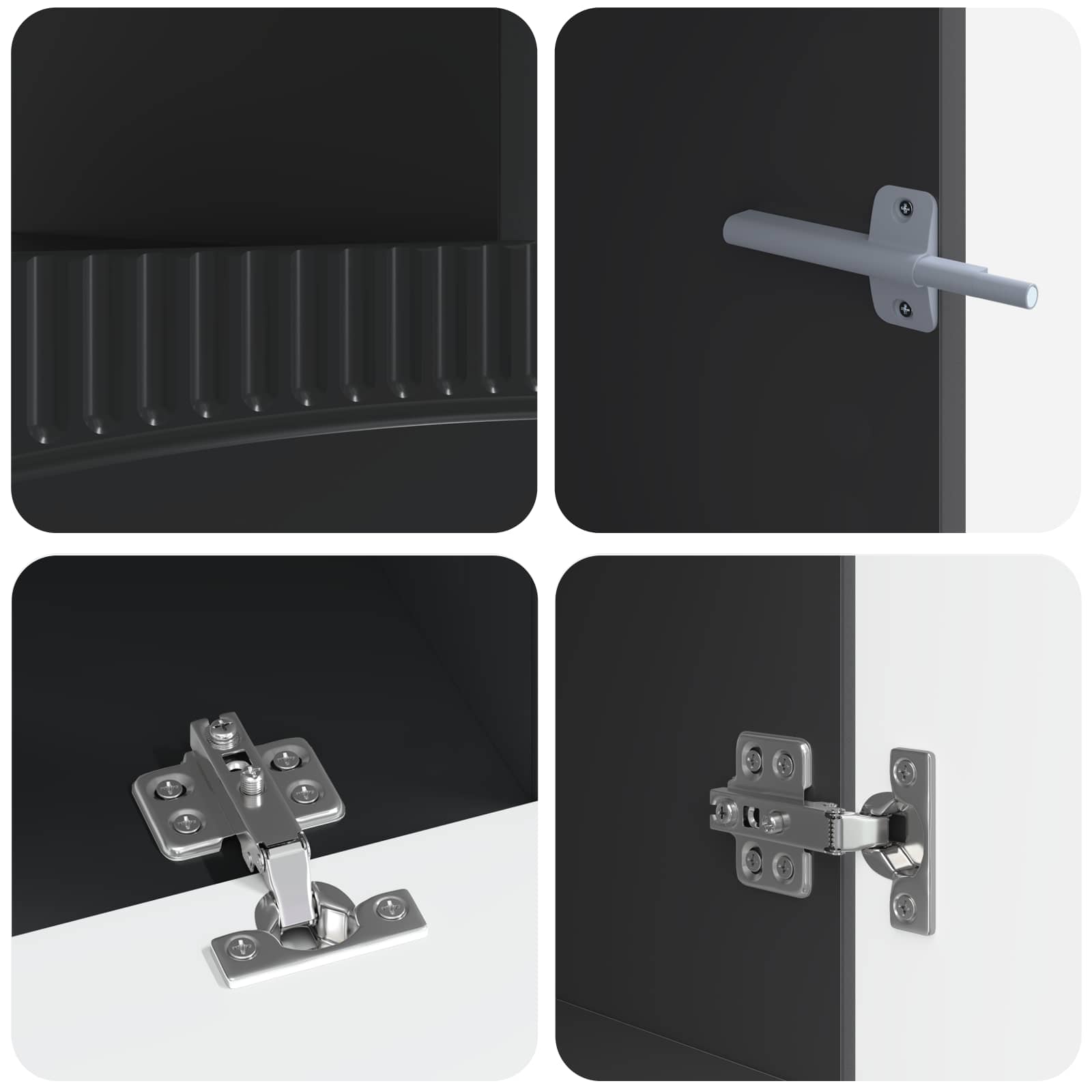 5-delige LED TV-kast Zwart Bewerkt hout
