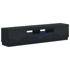 5-delige LED TV-kast Zwart Bewerkt hout
