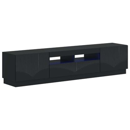 5-delige LED TV-kast Zwart Bewerkt hout