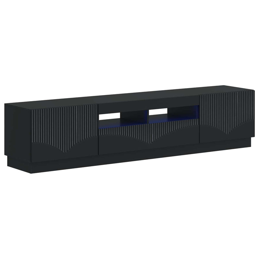 5-delige LED TV-kast Zwart Bewerkt hout