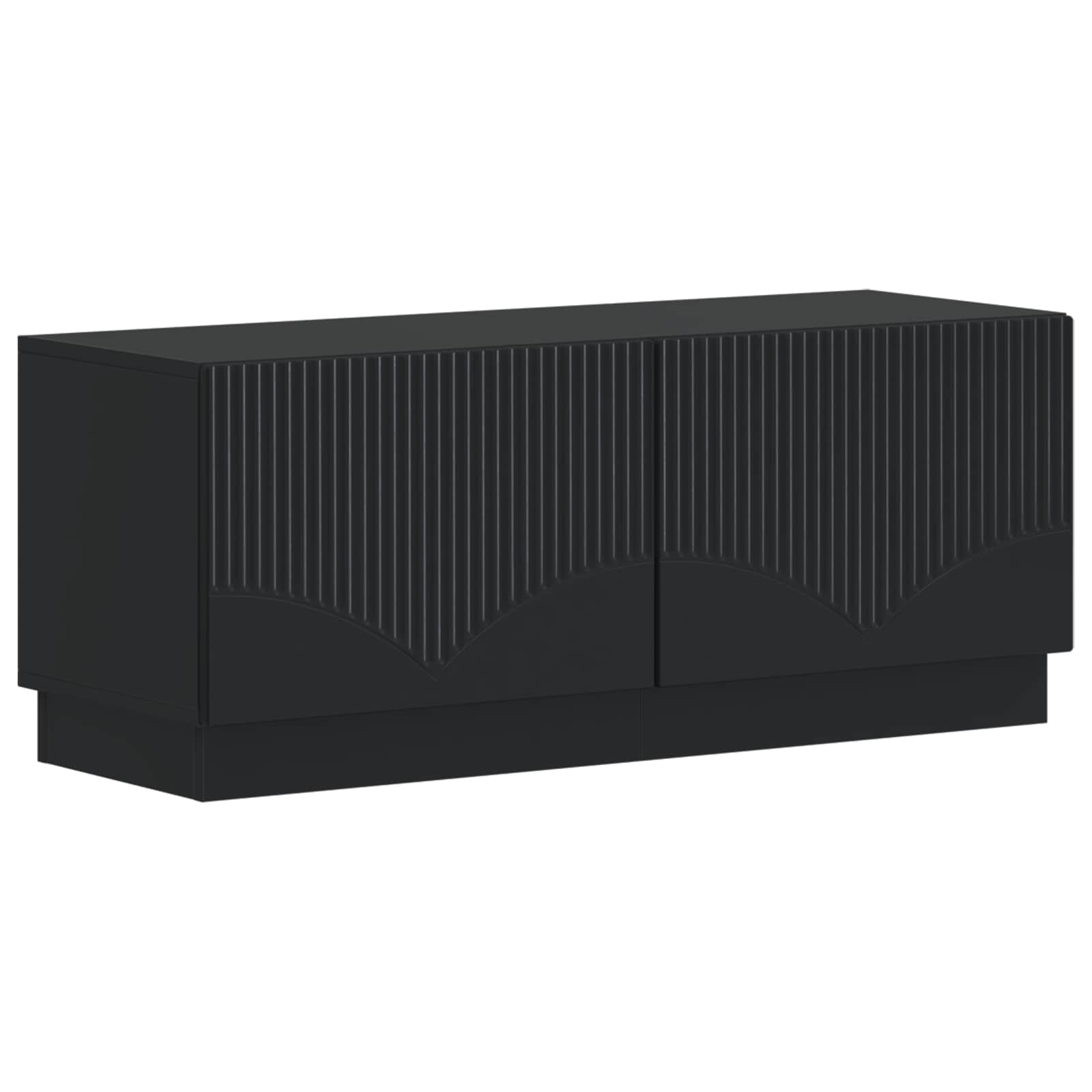 5-delige LED TV-kast Zwart Bewerkt hout