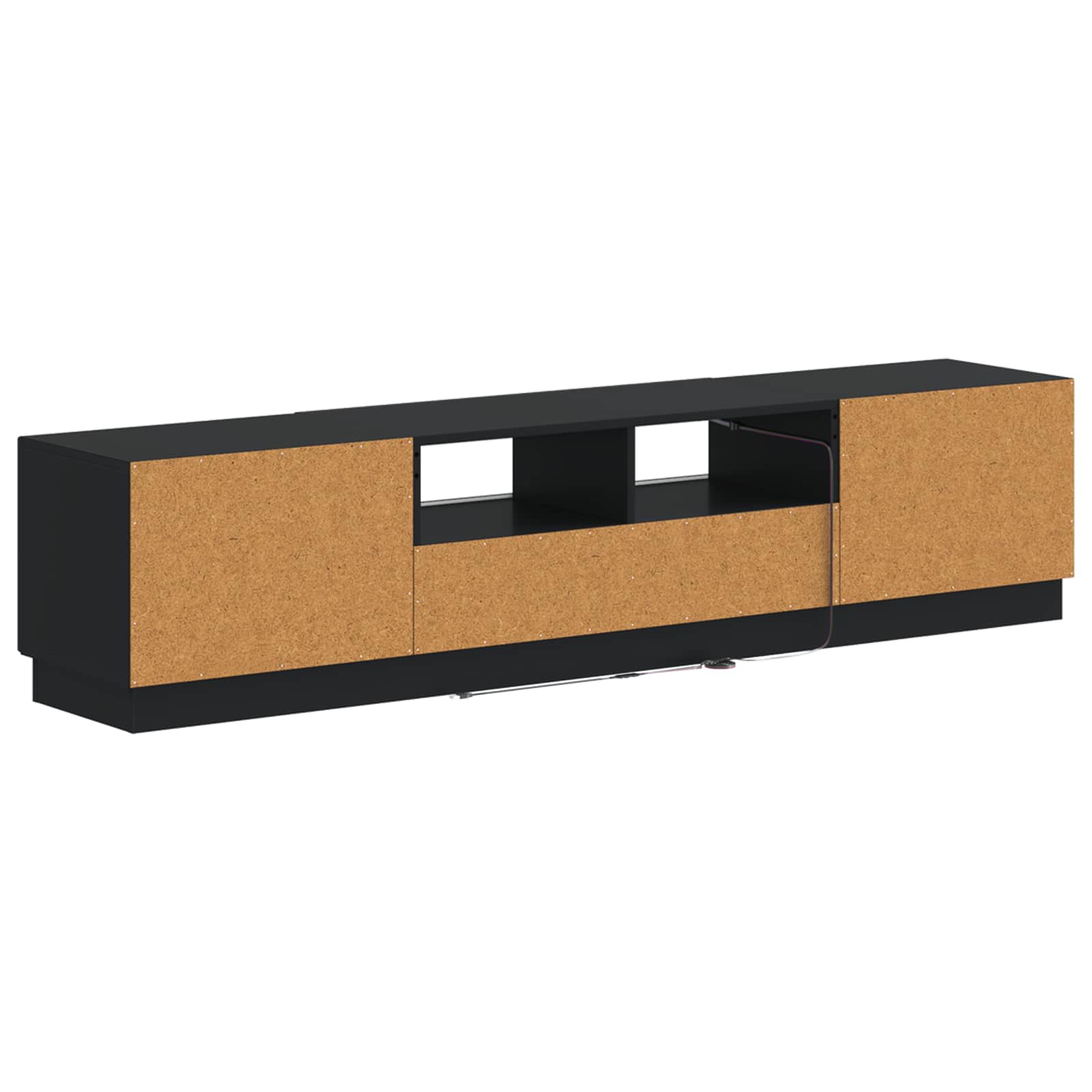 5-delige LED TV-kast Zwart Bewerkt hout