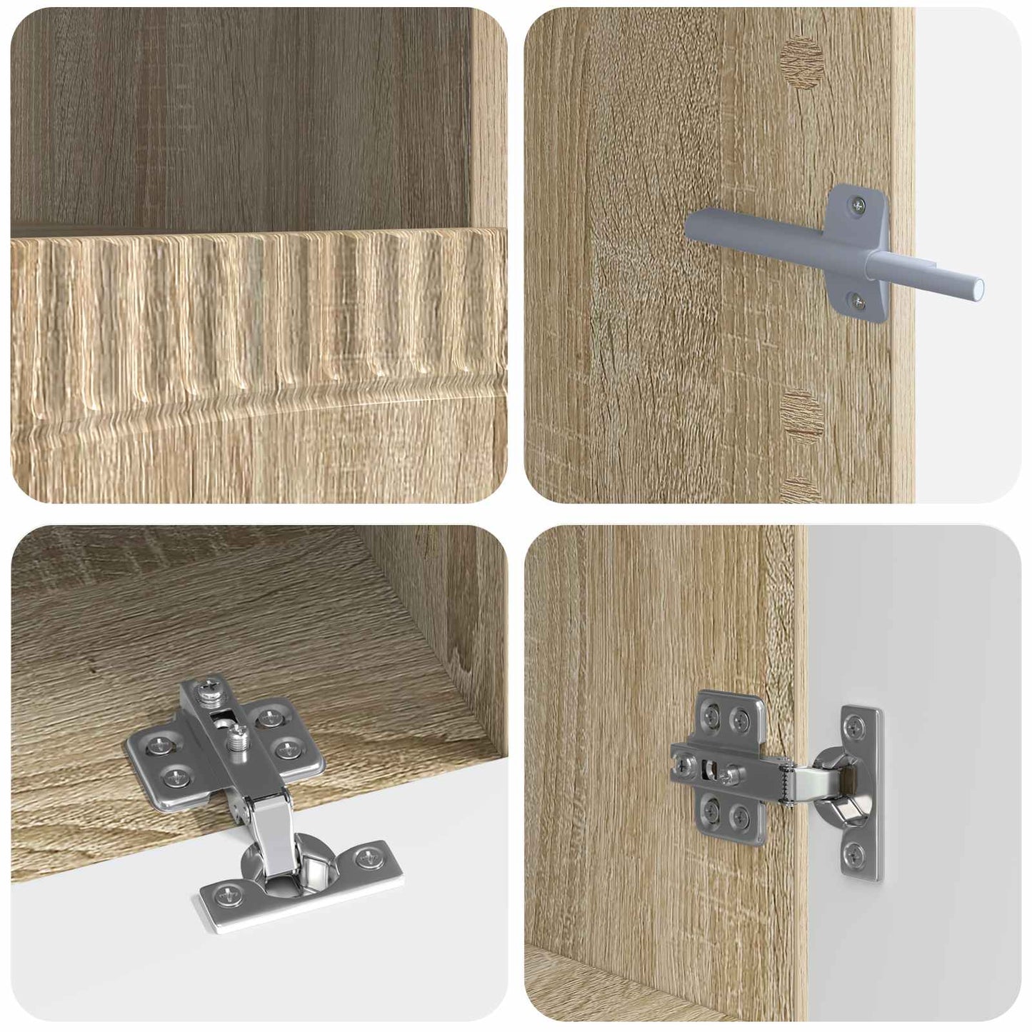 5-delige LED TV-kast Sonoma Eiken Bewerkt hout