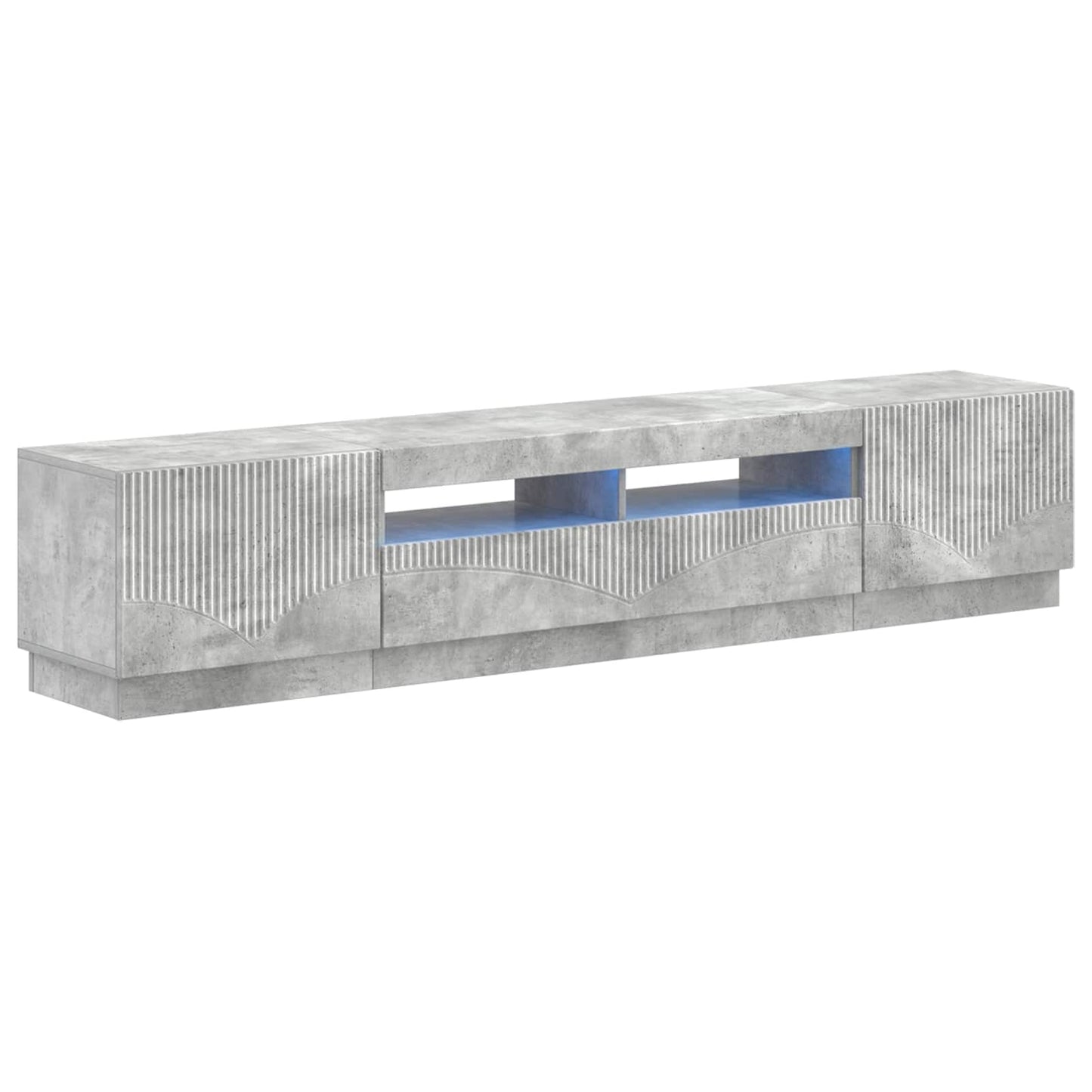 5-delige LED TV-kast Betongrijs Bewerkt hout