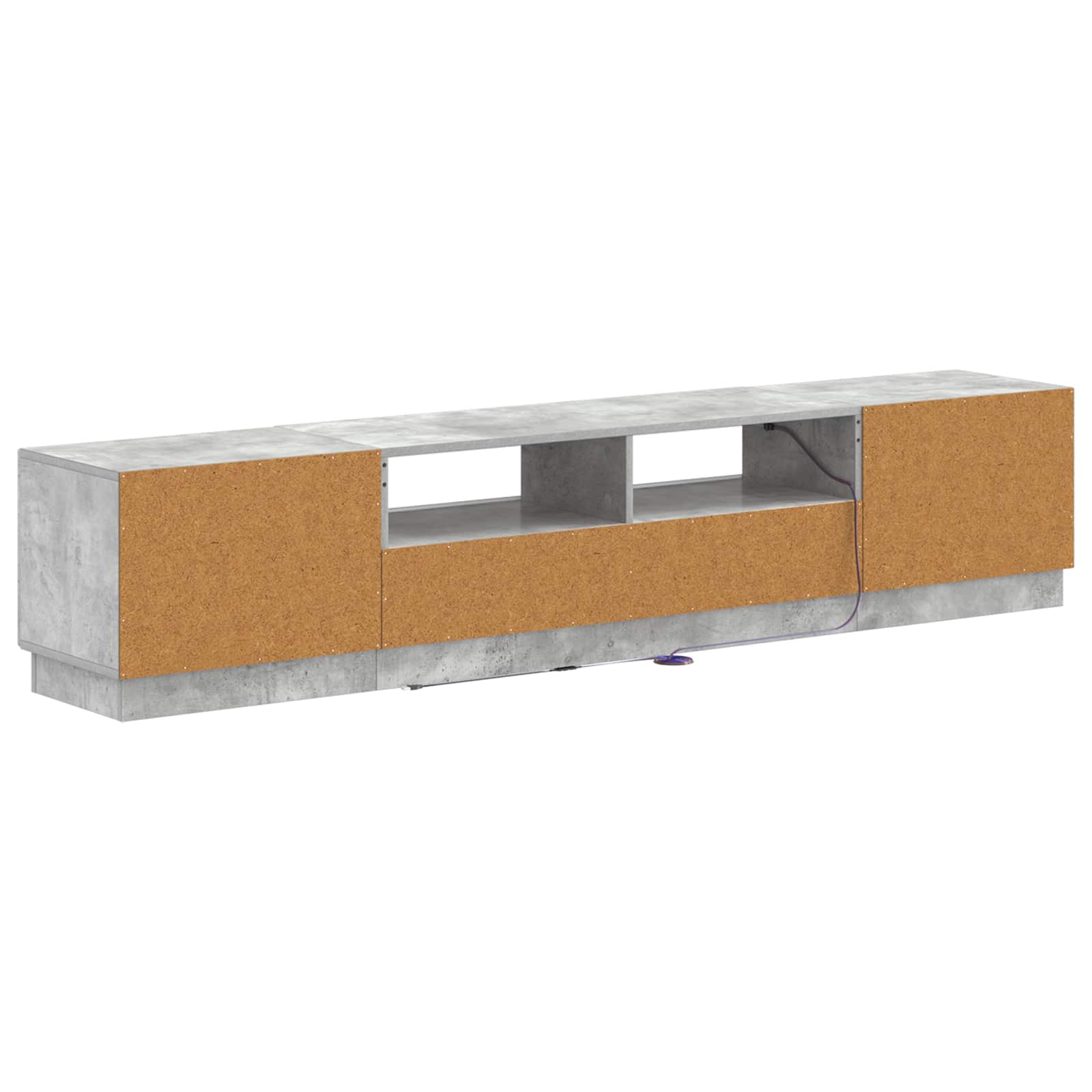 5-delige LED TV-kast Betongrijs Bewerkt hout