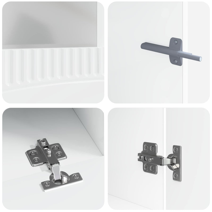 5-delige LED TV-kast Hoogglans Wit Bewerkt hout