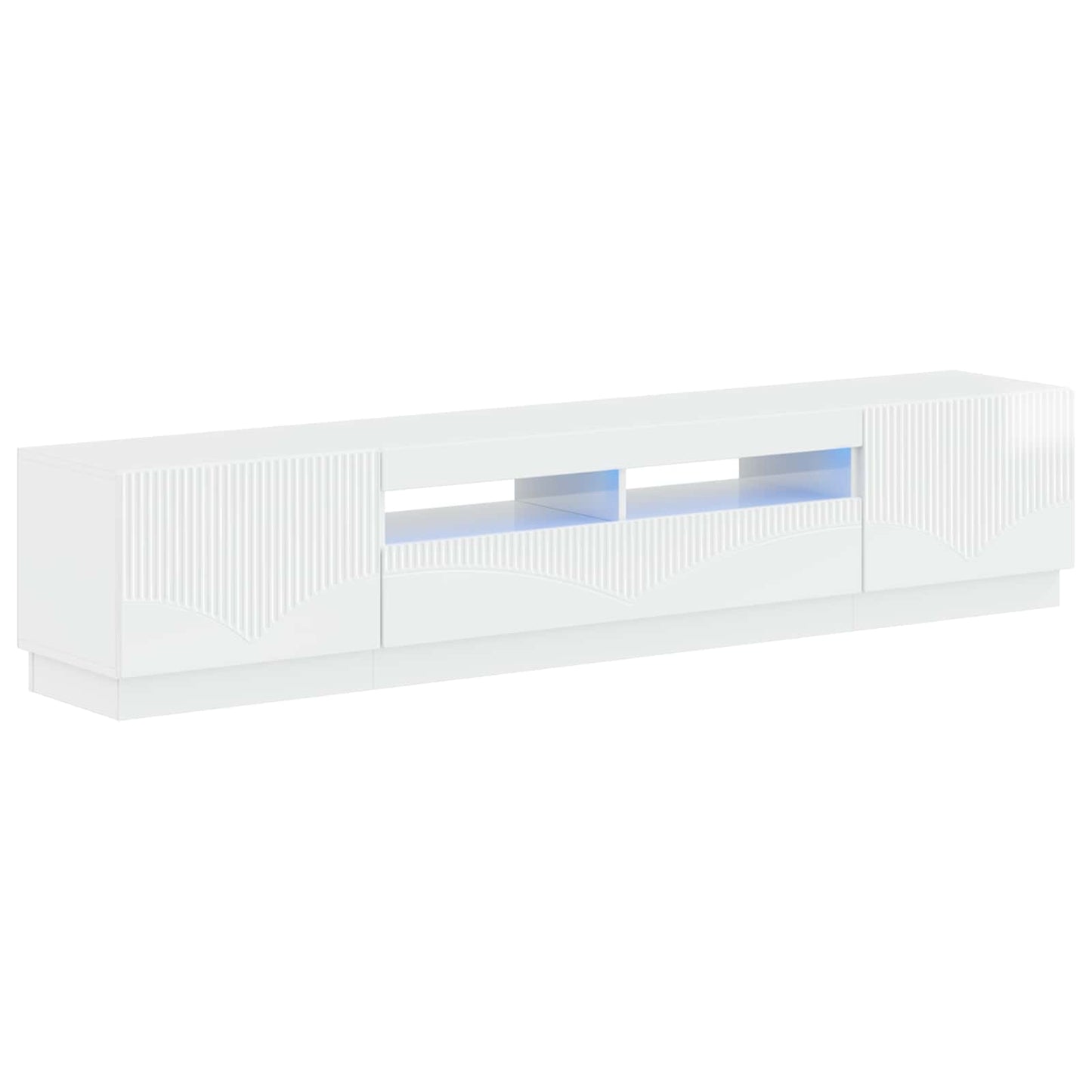 5-delige LED TV-kast Hoogglans Wit Bewerkt hout