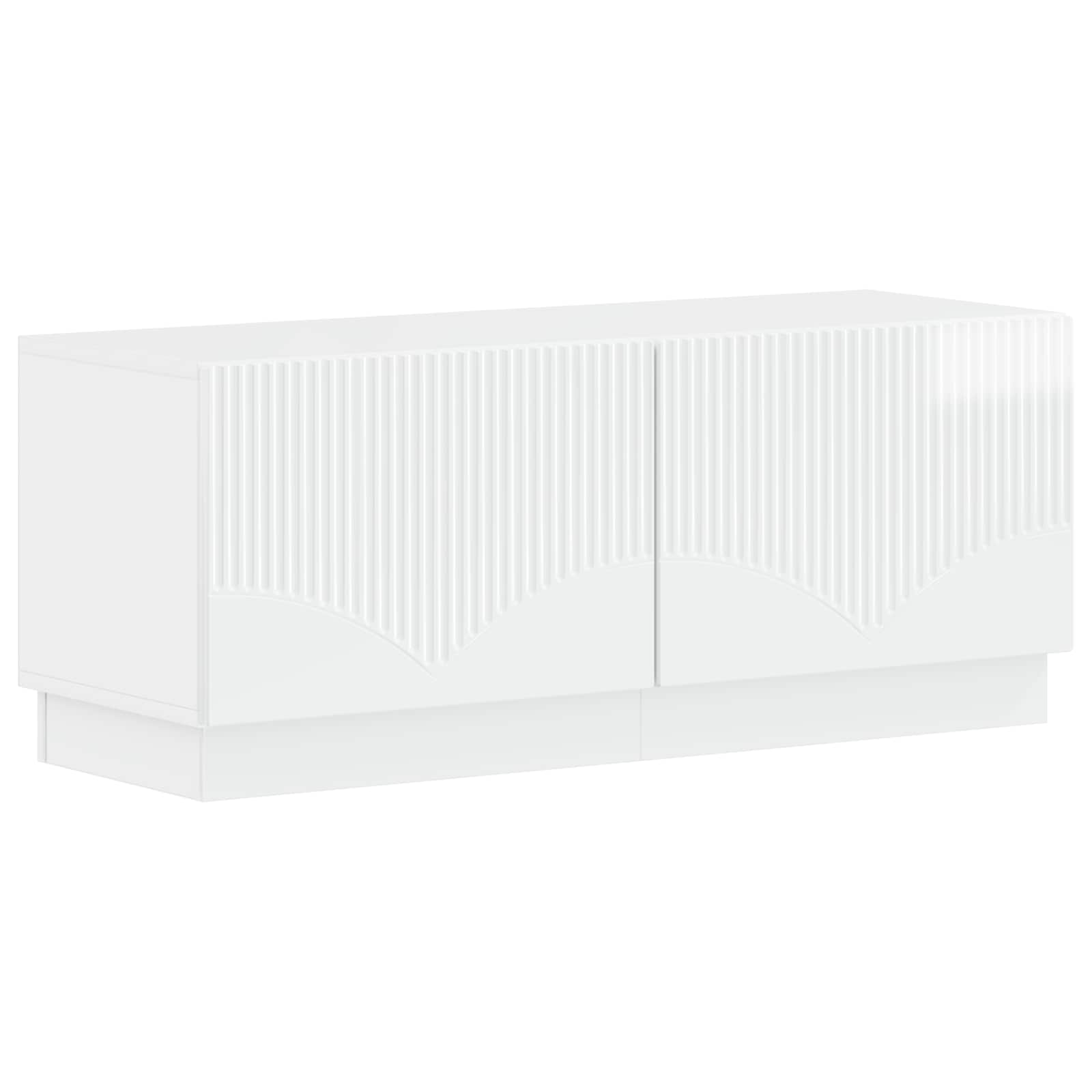 5-delige LED TV-kast Hoogglans Wit Bewerkt hout