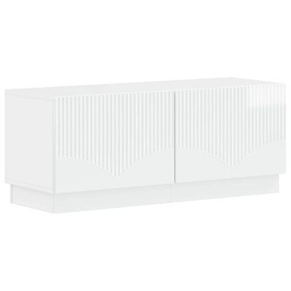5-delige LED TV-kast Hoogglans Wit Bewerkt hout