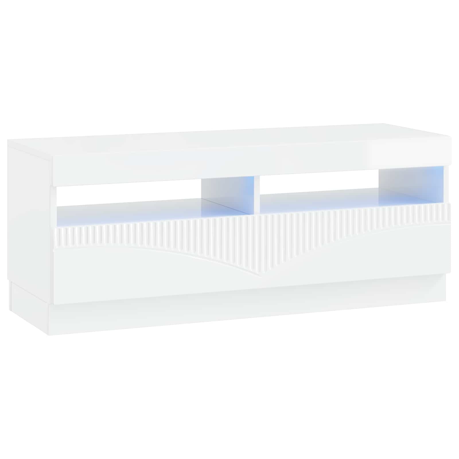 5-delige LED TV-kast Hoogglans Wit Bewerkt hout