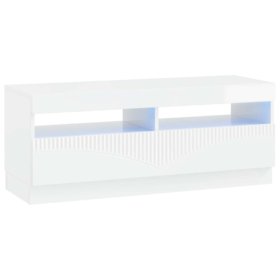 5-delige LED TV-kast Hoogglans Wit Bewerkt hout