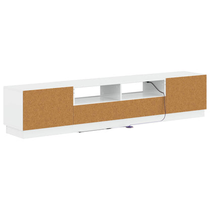 5-delige LED TV-kast Hoogglans Wit Bewerkt hout