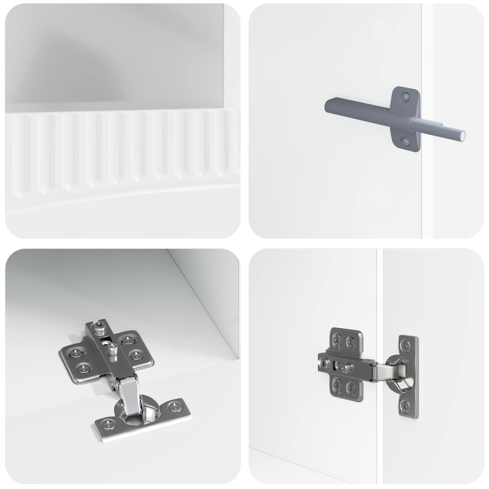 5-delige LED TV-kast Hoogglans Wit Bewerkt hout