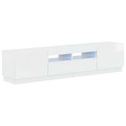 5-delige LED TV-kast Hoogglans Wit Bewerkt hout