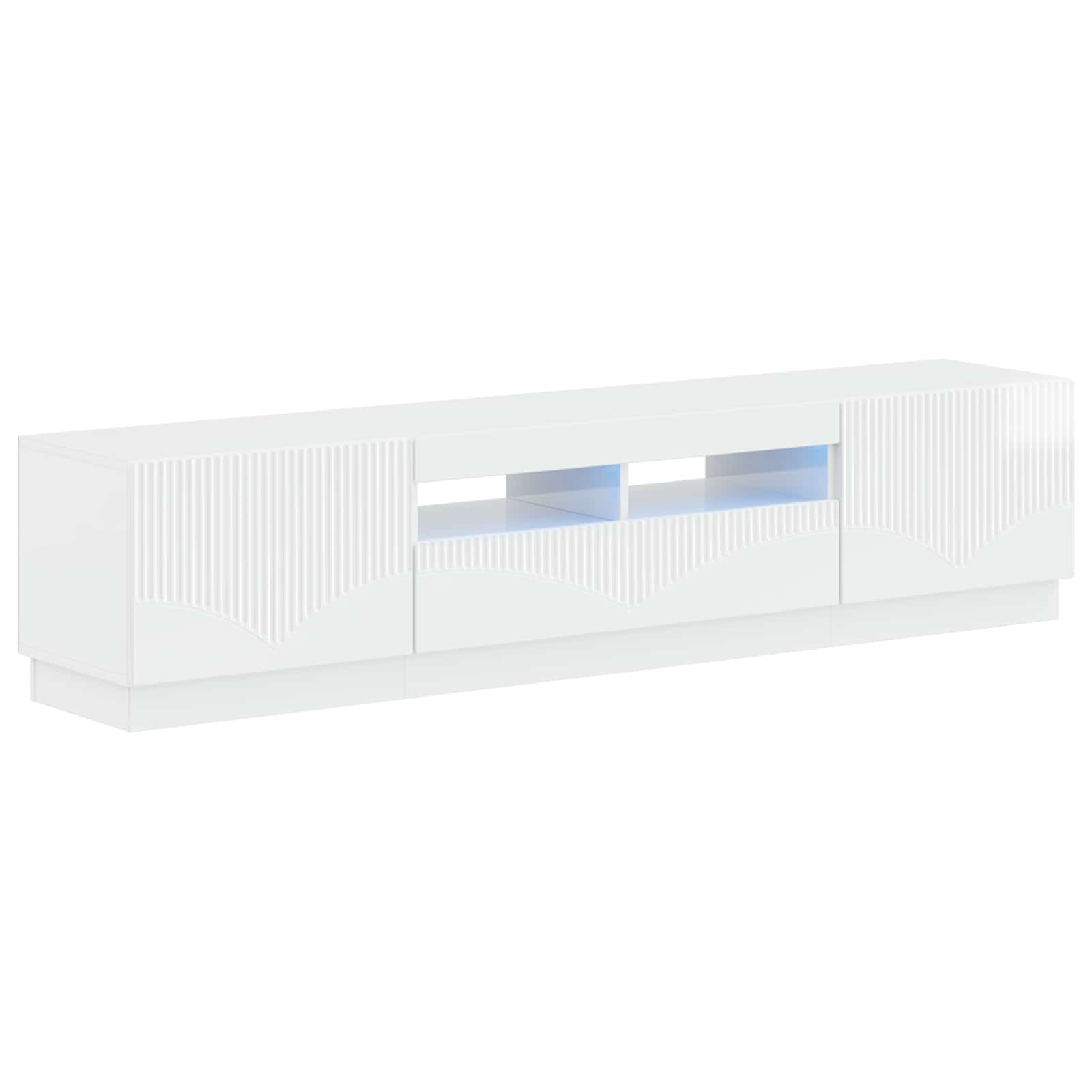 5-delige LED TV-kast Hoogglans Wit Bewerkt hout