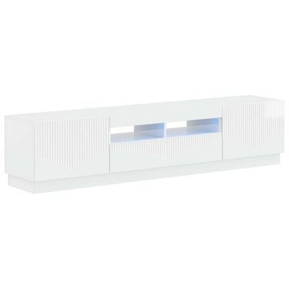 5-delige LED TV-kast Hoogglans Wit Bewerkt hout