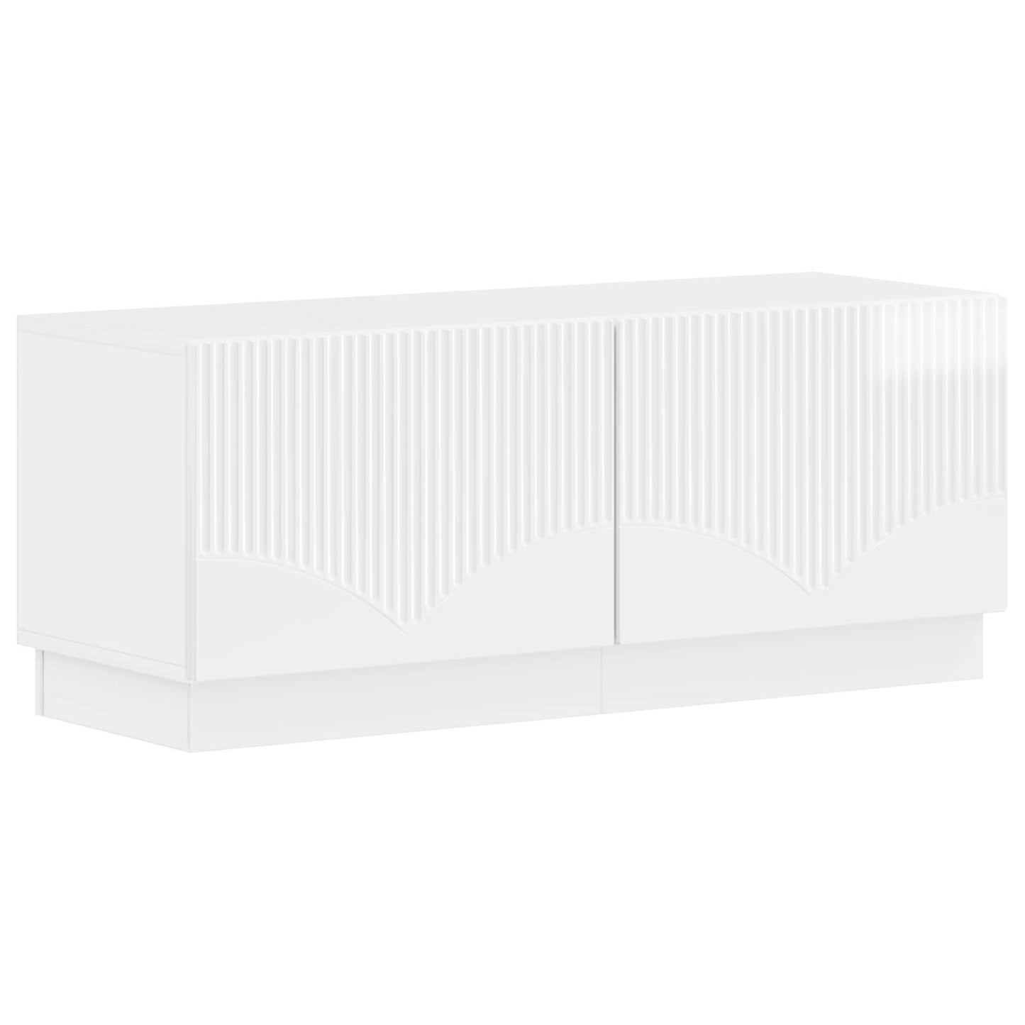 5-delige LED TV-kast Hoogglans Wit Bewerkt hout