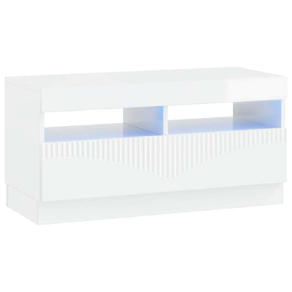 5-delige LED TV-kast Hoogglans Wit Bewerkt hout
