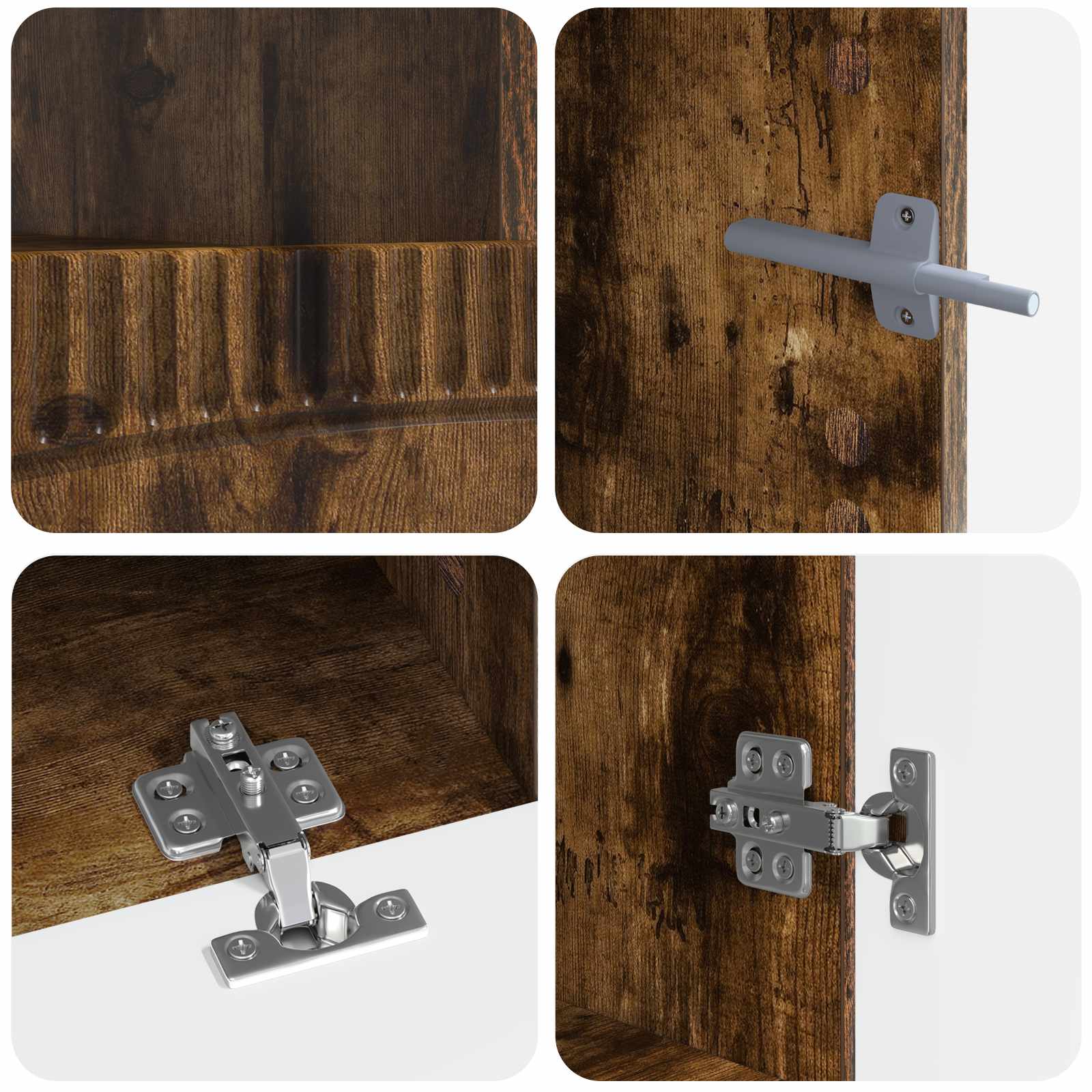 5-delige LED TV-kast Gerookt eiken Bewerkt hout