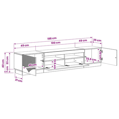 5-delige LED TV-kast Gerookt eiken Bewerkt hout