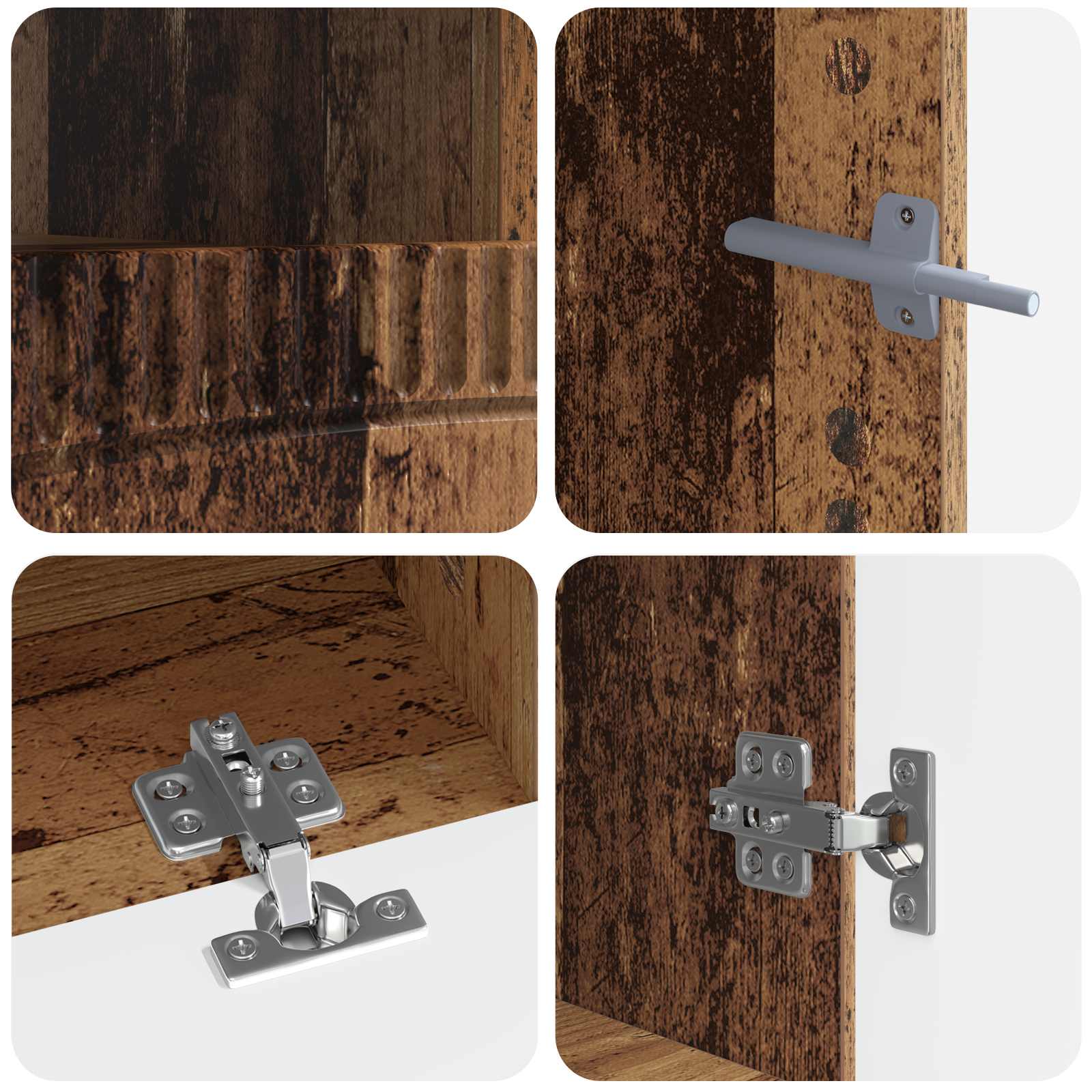 5-delige LED TV-kast Oud hout Bewerkt hout