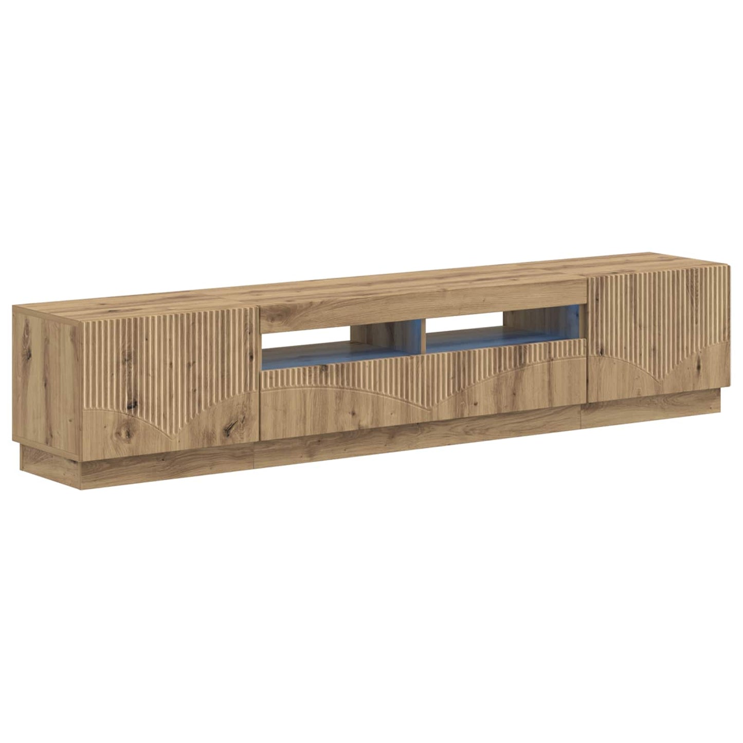 5-delige LED TV-kast Artisanaal eiken Bewerkt hout
