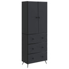 Kastenset 2 stuks zwart 66x34,5x90 cm bewerkt hout