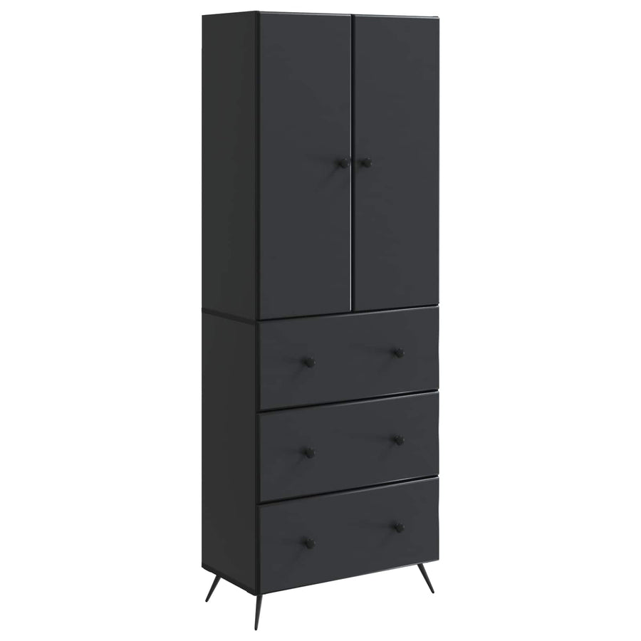 Kastenset 2 pcs Zwart 66 x 34,5 x 90 cm Bewerkt hout