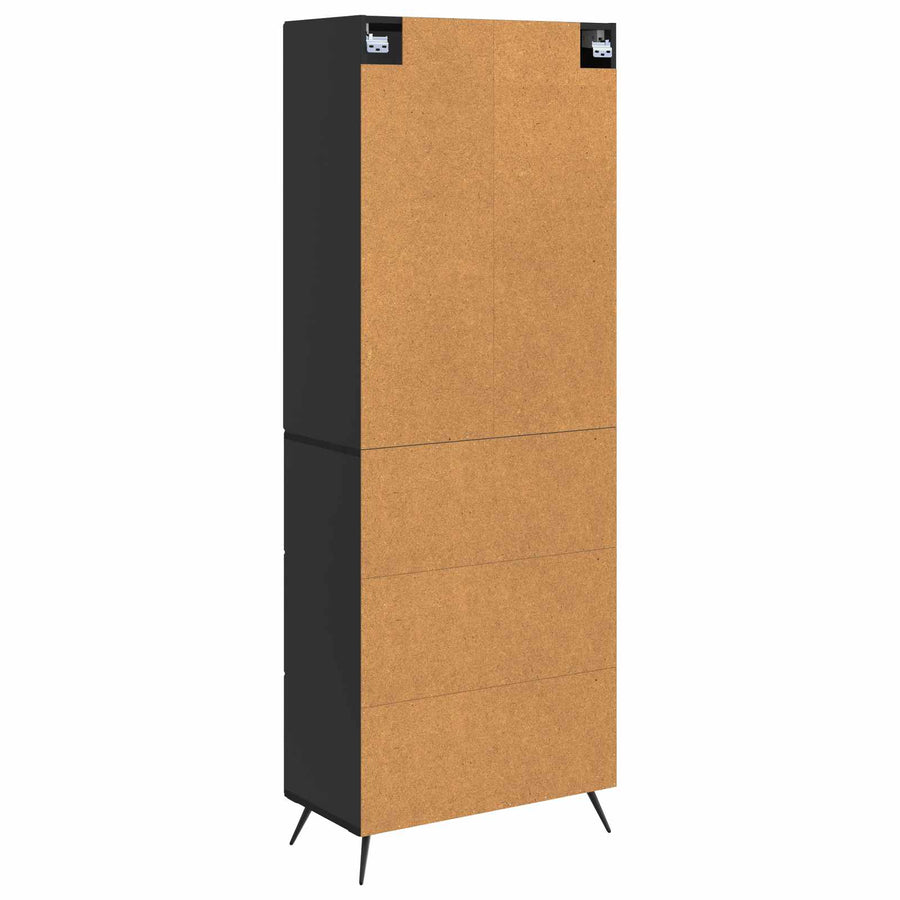 Kastenset 2 pcs Zwart 66 x 34,5 x 90 cm Bewerkt hout