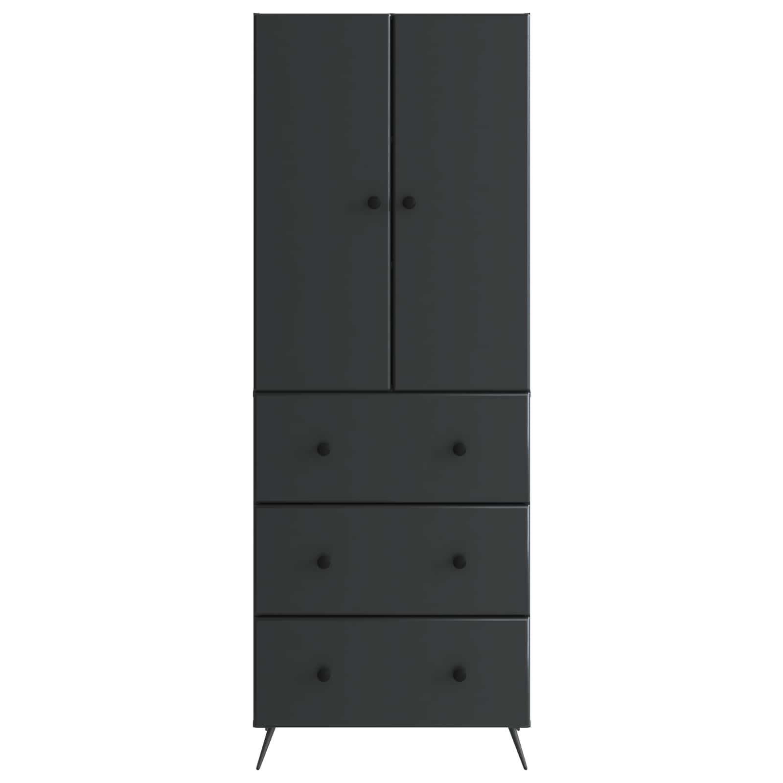 Kastenset 2 pcs Zwart 66 x 34,5 x 90 cm Bewerkt hout