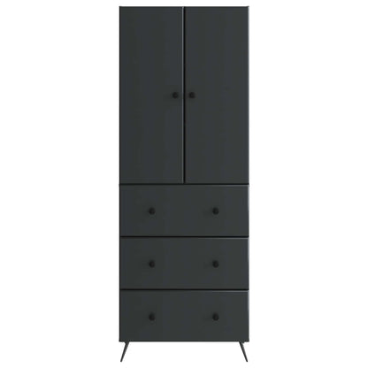 Kastenset 2 pcs Zwart 66 x 34,5 x 90 cm Bewerkt hout