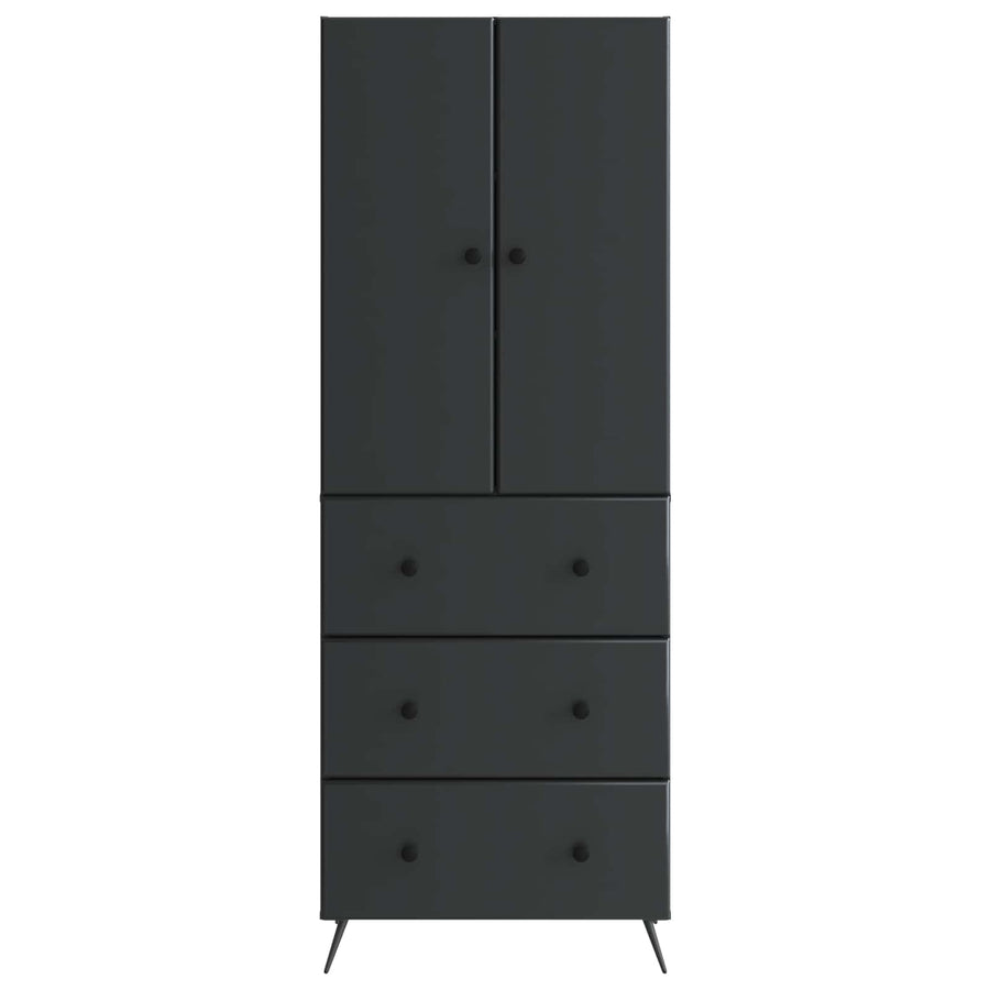 Kastenset 2 pcs Zwart 66 x 34,5 x 90 cm Bewerkt hout