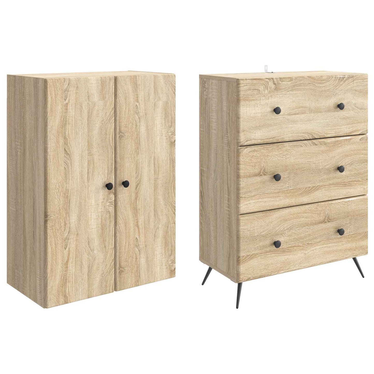 Kastenset 2 pcs Sonoma Eiken 66 x 34,5 x 90 cm Bewerkt hout