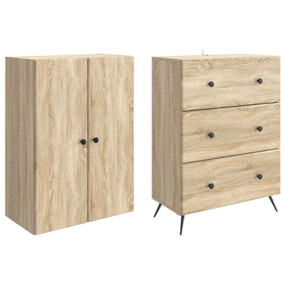 Kastenset 2 pcs Sonoma Eiken 66 x 34,5 x 90 cm Bewerkt hout