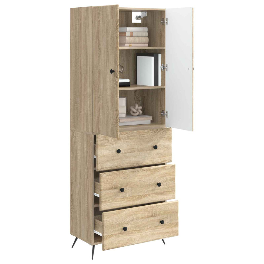 Kastenset 2 pcs Sonoma Eiken 66 x 34,5 x 90 cm Bewerkt hout