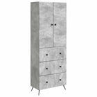 Kastenset 2 stuks 66x34,5x90 cm betongrijs bewerkt hout