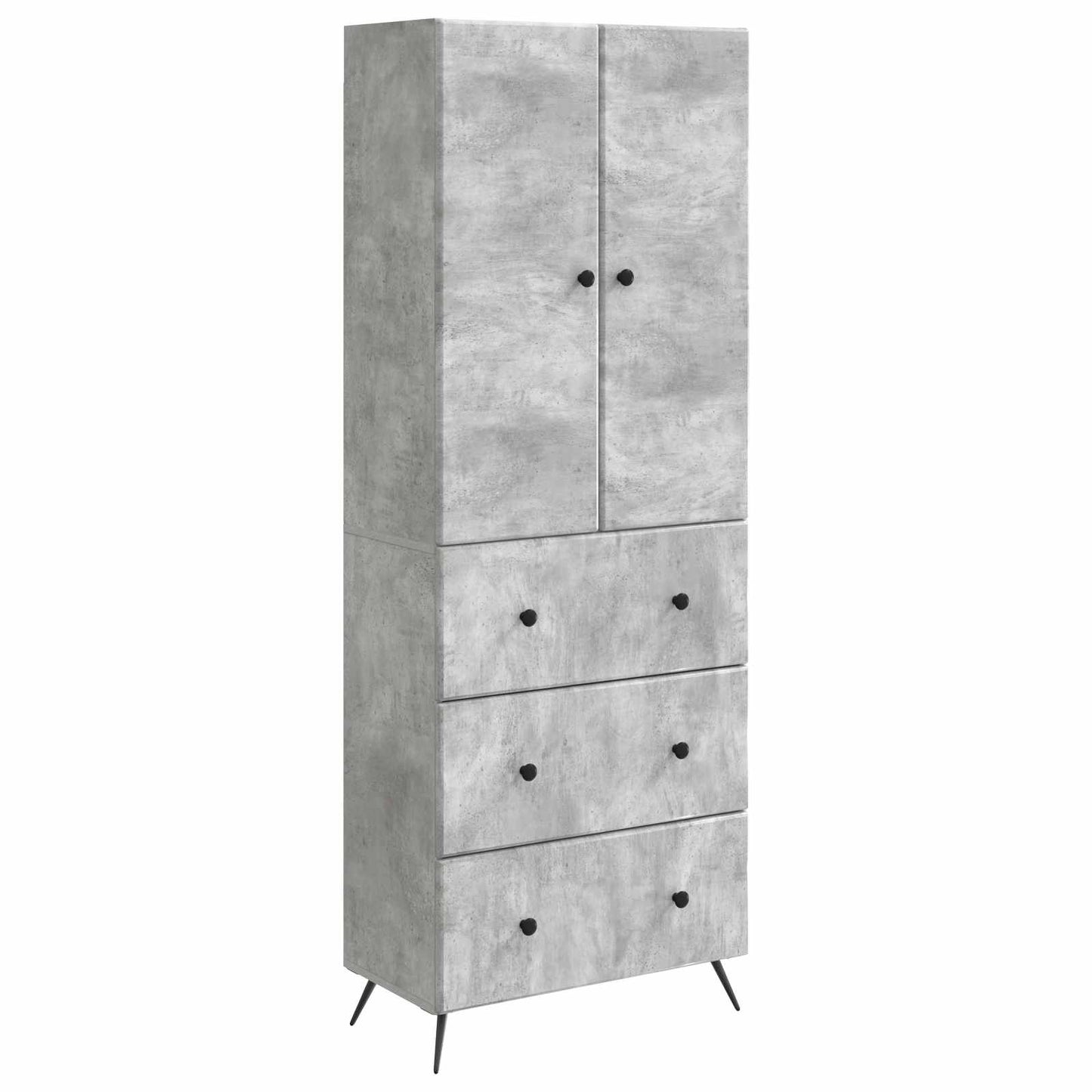 Kastenset 2 pcs Betongrijs 66 x 34,5 x 90 cm Bewerkt hout
