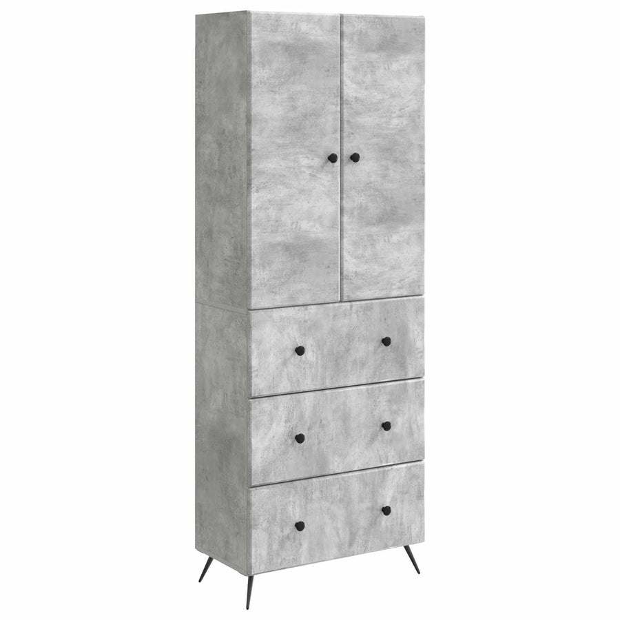 Kastenset 2 pcs Betongrijs 66 x 34,5 x 90 cm Bewerkt hout