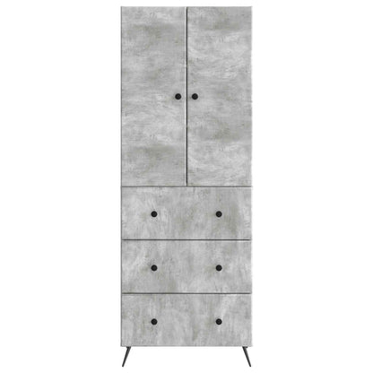 Kastenset 2 pcs Betongrijs 66 x 34,5 x 90 cm Bewerkt hout