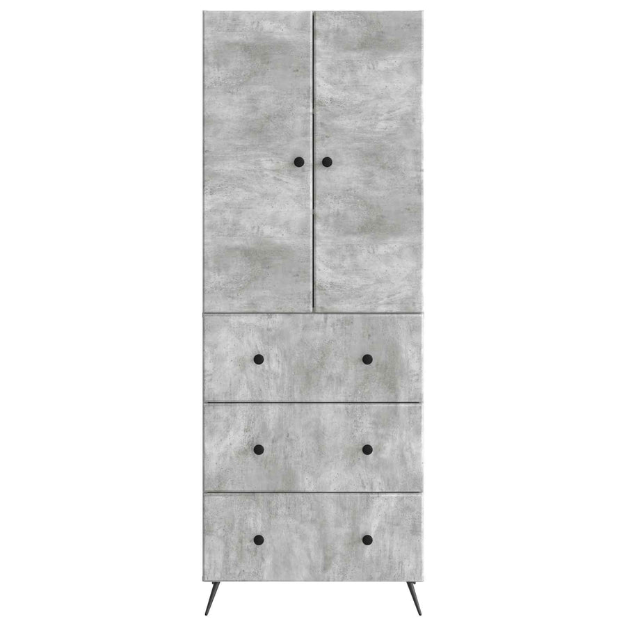 Kastenset 2 pcs Betongrijs 66 x 34,5 x 90 cm Bewerkt hout