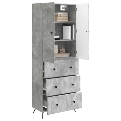 Kastenset 2 pcs Betongrijs 66 x 34,5 x 90 cm Bewerkt hout