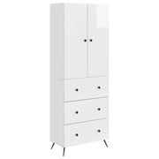 Opbergkast 66x34,5x90 cm hoogglans wit bewerkt hout