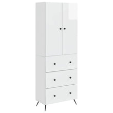 Kastenset 2 pcs Hoogglans Wit 66 x 34,5 x 90 cm Bewerkt hout