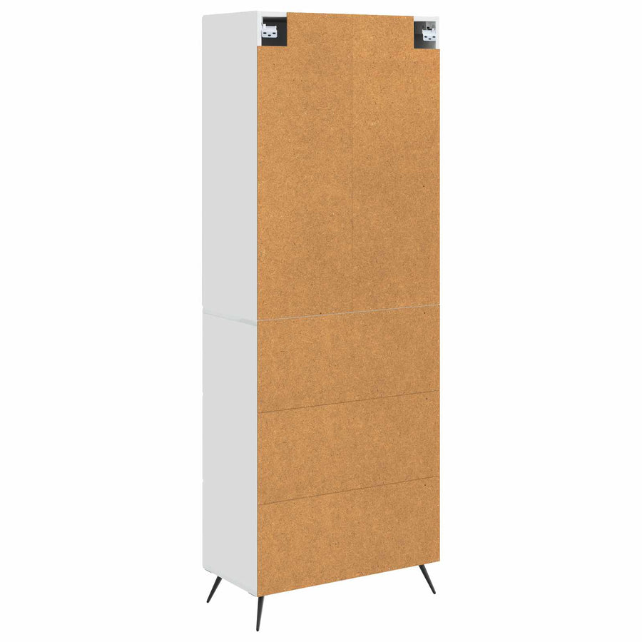 Kastenset 2 pcs Hoogglans Wit 66 x 34,5 x 90 cm Bewerkt hout