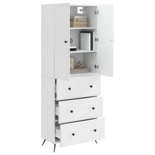 Kastenset 2 pcs Hoogglans Wit 66 x 34,5 x 90 cm Bewerkt hout