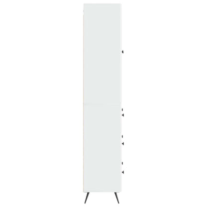 Kastenset 2 pcs Hoogglans Wit 66 x 34,5 x 90 cm Bewerkt hout