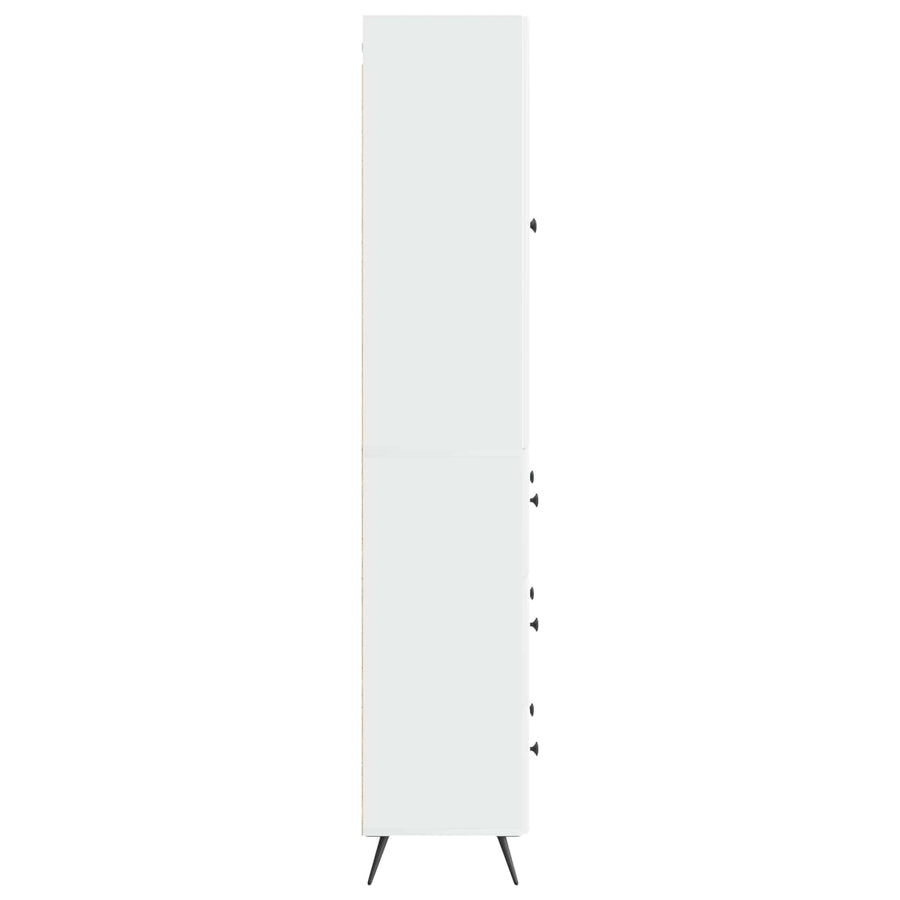 Kastenset 2 pcs Hoogglans Wit 66 x 34,5 x 90 cm Bewerkt hout